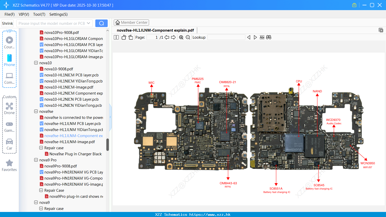 Huawei Nova9se-HL1JLNM-Component Explain